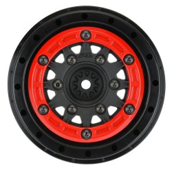 1/10 Raid Bead-Loc Fr/Rr 2.2/3.0 12 & 14mm SC Wheels (2) Red/Black