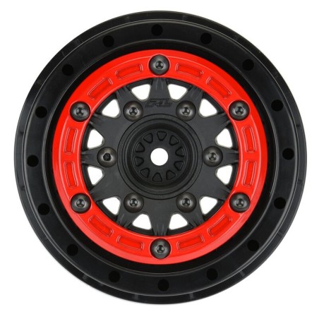 1/10 Raid Bead-Loc Fr/Rr 2.2/3.0 12 & 14mm SC Wheels (2) Red/Black