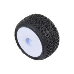 1/28 Electron 2.0 T F/R Tires Mounted 7mm White (4): Micro-T