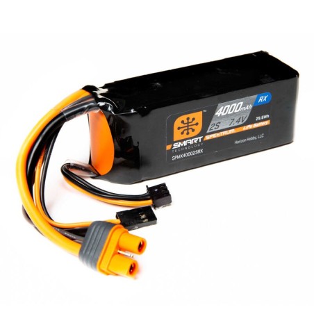 7.4V 4000mAh 2S 15C Smart LiPo Receiver Battery: Universal Receiver IC3