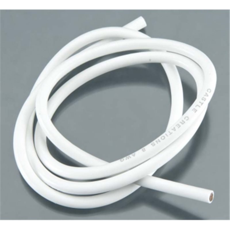 Kabel 90cm 08 AWG Vit