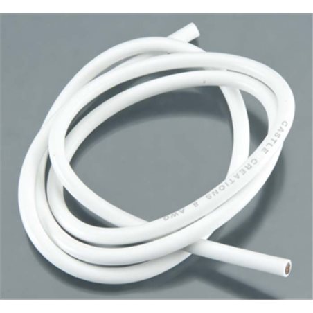 Kabel 90cm 08 AWG Vit