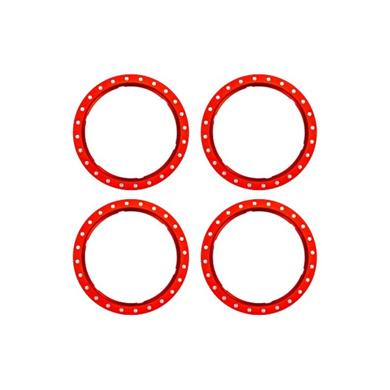 Beadlock Rings Alu Red (Pro Scale Wheel Alu System) (4)