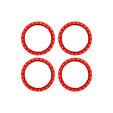 Beadlock Rings Alu Red (Pro Scale Wheel Alu System) (4)