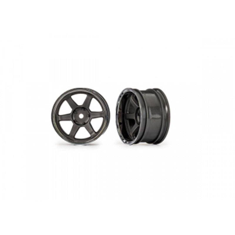 Wheels 1.9" 6-Spoke Gray Wide Rear (2)