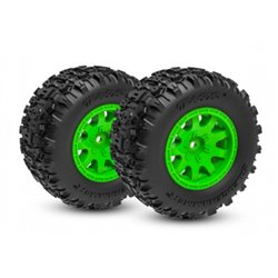 Tires & Wheels Sledgehammer/ Mini Maxx Green Rear (2)
