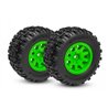 Tires & Wheels Sledgehammer/ Mini Maxx Green Rear (2)