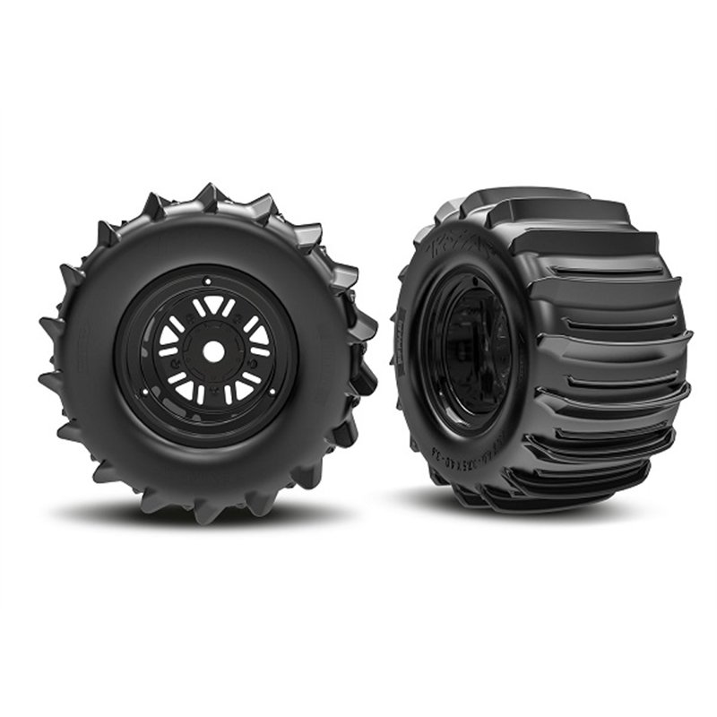 Tires & Wheels Paddle / Pro Scale Sand Car Race Black Rear (2)