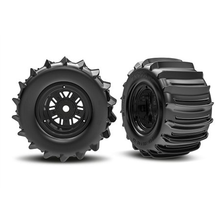 Tires & Wheels Paddle / Pro Scale Sand Car Race Black Rear (2)