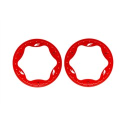 Beadlock Rings Red Pro Scale Sand Car Race 3.5" Front Standard (2)