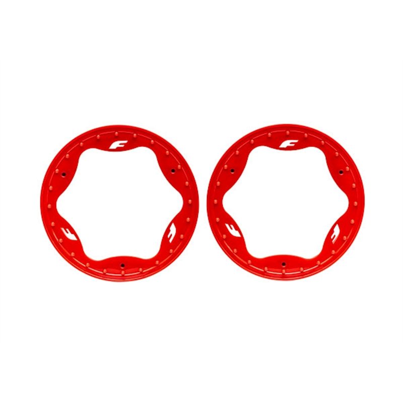 Beadlock Rings Red Pro Scale Sand Car Race 3.5" Front Standard (2)