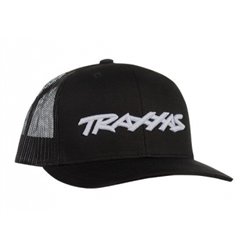 Trucker Hat Curved Bill Black (White Logo)
