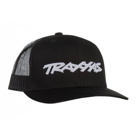 Trucker Hat Curved Bill Black (White Logo)