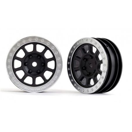 Wheels Grey Satin w. Chrome Ring 2.2" 2WD Front (2) Bandit