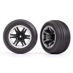 Tires & Wheels Ribbed / RXT Black w. Chrome Ring 2,8" Front (2)