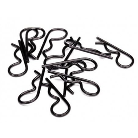 Body Clips Heavy Duty Black (12)