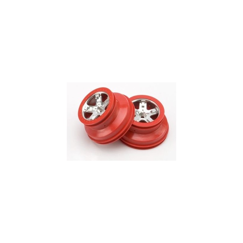 Fälg SCT Matt Krom-Röd 2.2/3.0" 2WD Fram (2)