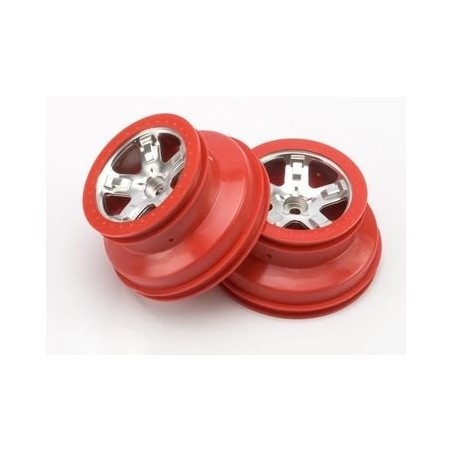 Fälg SCT Matt Krom-Röd 2.2/3.0" 2WD Fram (2)