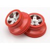 Fälg SCT Matt Krom-Röd 2.2/3.0" 2WD Fram (2)