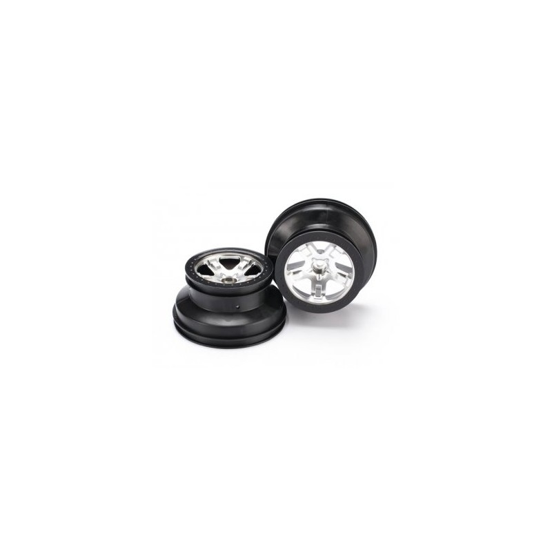 Wheels Satin Chrome - Black 2.2/3.0" 2WD Front (2)