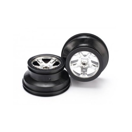Wheels Satin Chrome - Black 2.2/3.0" 2WD Front (2)