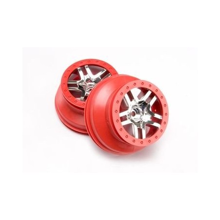 Wheels SCT Split-Spoke Satin Chrome-Red 2WD Front (2)