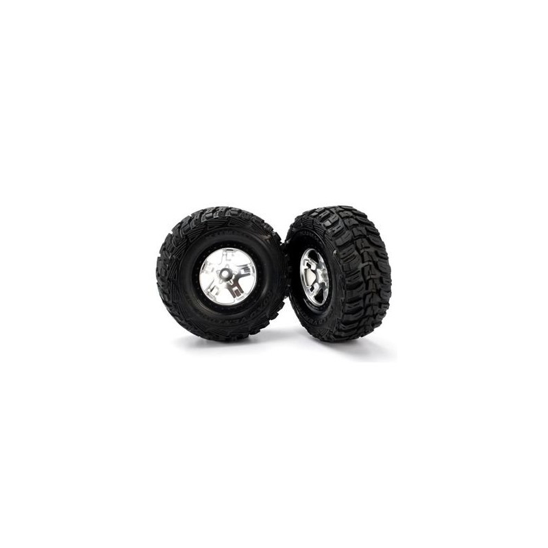 Tires & wheels, assembled, glued (SCT satin chrome, beadlock