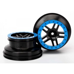 Wheels SCT Split-Spoke Black-Blue 2.2/3.0" 4WD/2WD Bak (2)