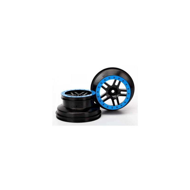 Wheels SCT Split-Spoke Black-Blue 2.2/3.0" 2WD Front (2)