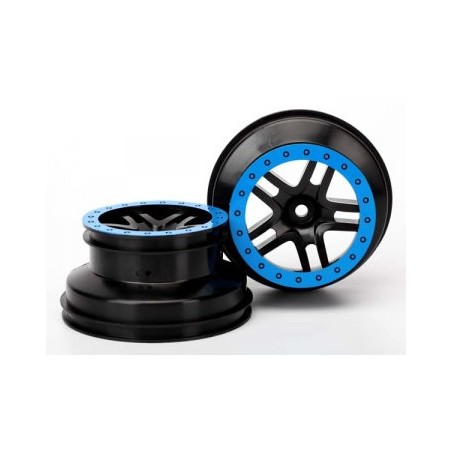 Fälg SCT Split-Spoke Svart-Blå 2.2/3.0" 2WD Fram (2)