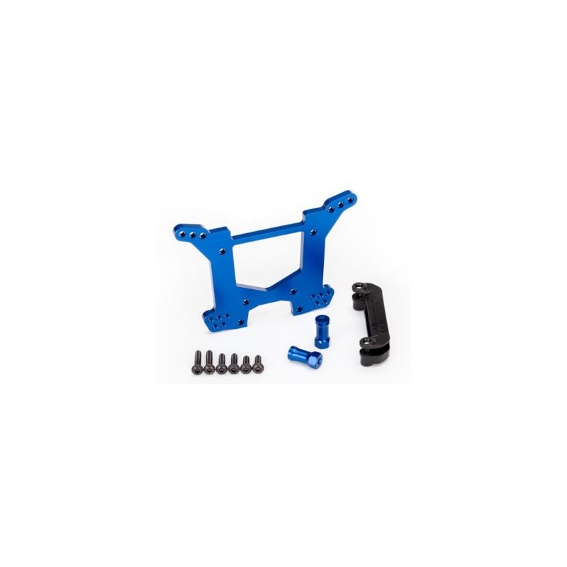 Shock Tower Rear Alu Blue Rustler/Hoss 4x4