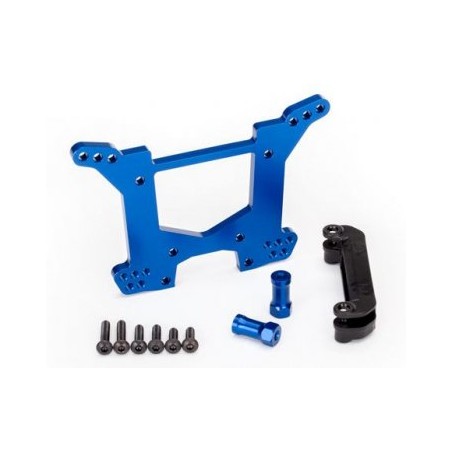 Shock Tower Rear Alu Blue Rustler/Hoss 4x4