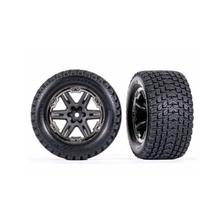 Tires & Wheels Talon EXT/ RXT Gray - Black Chrome 2.8" 4WD TSM (2)