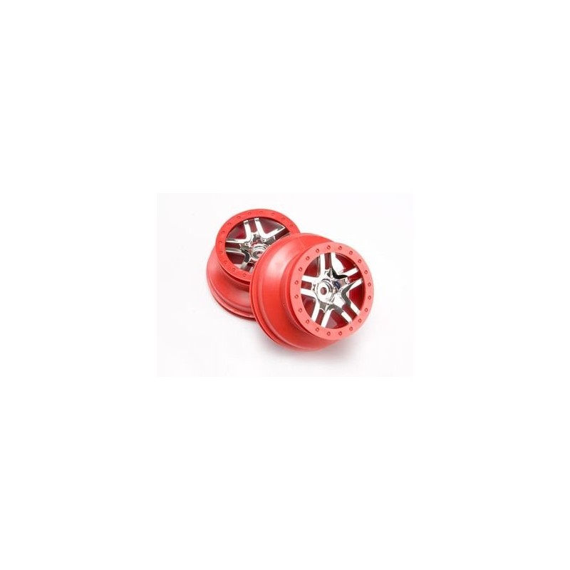 Wheels SCT S-Spoke Chrome-Red 2.2/3.0" 4WD/2WD Rear (2)