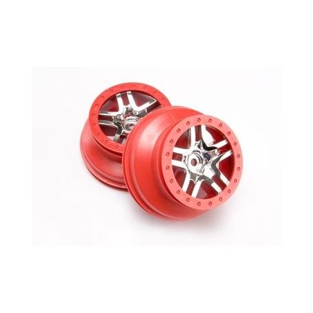 Wheels SCT S-Spoke Chrome-Red 2.2/3.0" 4WD/2WD Rear (2)