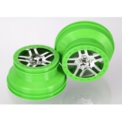 Wheels SCT S-Spoke Chrome-Green 2.2/3.0" 4WD/2WD Rear (2)