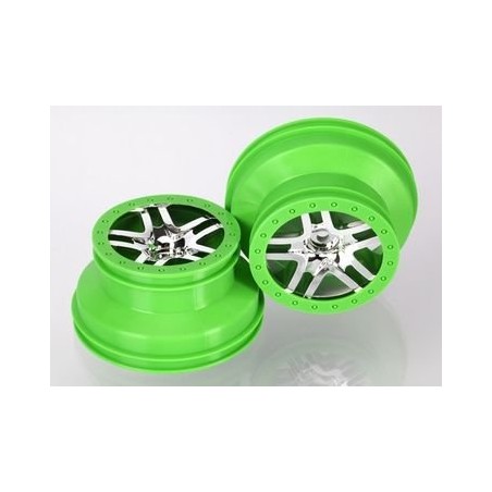 Wheels SCT S-Spoke Chrome-Green 2.2/3.0" 4WD/2WD Rear (2)