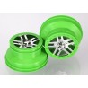 Wheels SCT S-Spoke Chrome-Green 2.2/3.0" 4WD/2WD Rear (2)