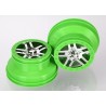Wheels SCT S-Spoke Chrome-Green 2.2/3.0" 4WD/2WD Rear (2)