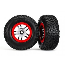 Tires & Wheels SCT S1/S-Spoke Chr.-Red 4WD/2WD Rear TSM (2)