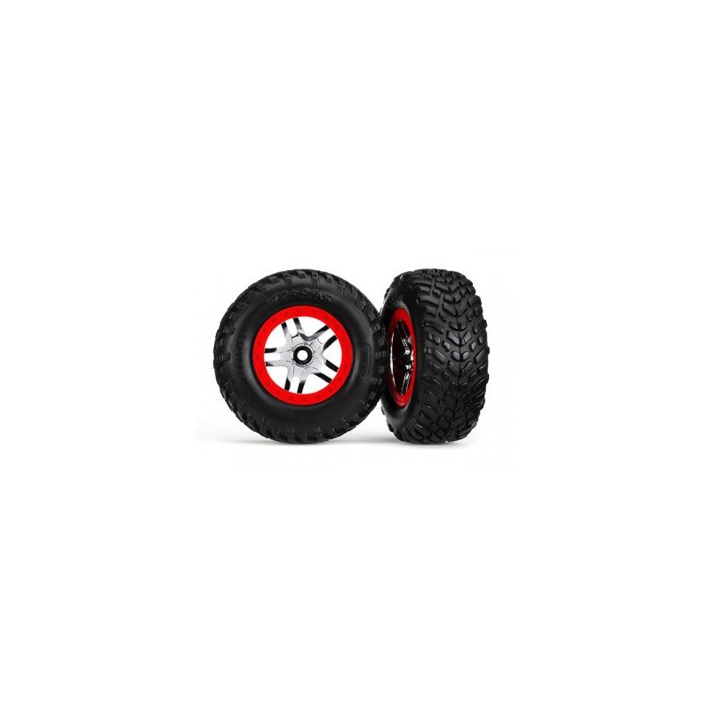 Tires & Wheels SCT S1/S-Spoke Chr.-Red 4WD/2WD Rear TSM (2)