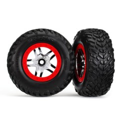 Tires & Wheels SCT S1/S-Spoke Chr.-Red 4WD/2WD Rear TSM (2)
