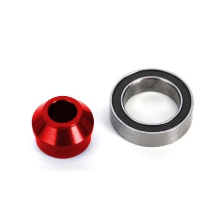 Kullager 10x15x4mm med Adapter Alu Röd