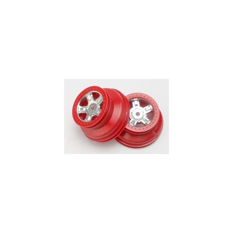 Wheels SCT Chrome-Red Dual Profile 1/16 (2)