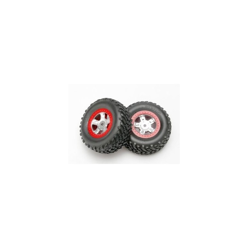 Tires & Wheels SCT/SCT-Red Chrome 1/16 (2)
