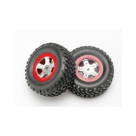 Tires & Wheels SCT/SCT-Red Chrome 1/16 (2)