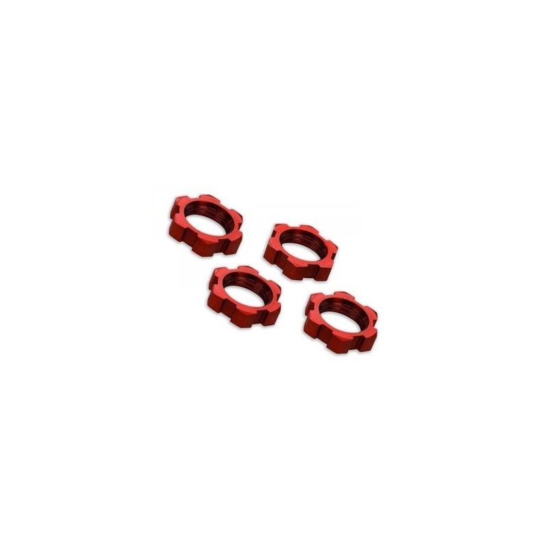Hjulmutter 17mm Aluminium Röd (4)