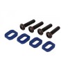 Washers Motor Mount Alu Blue w/ Screws (4) X-Maxx, XRT