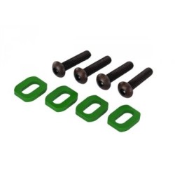 Washers Motor Mount Alu Green w/ Screws (4) X-Maxx, XRT