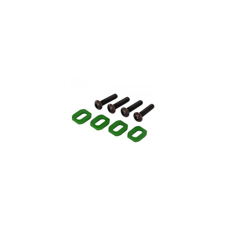 Washers Motor Mount Alu Green w/ Screws (4) X-Maxx, XRT